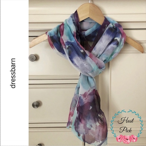 Dress Barn Accessories - DRESS BARN Floral Watercolor Scarf